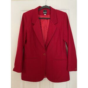 Wool blazer womens 8 Small Red One Button Mock Pockets‎ Jacket Mark Alan Vintage